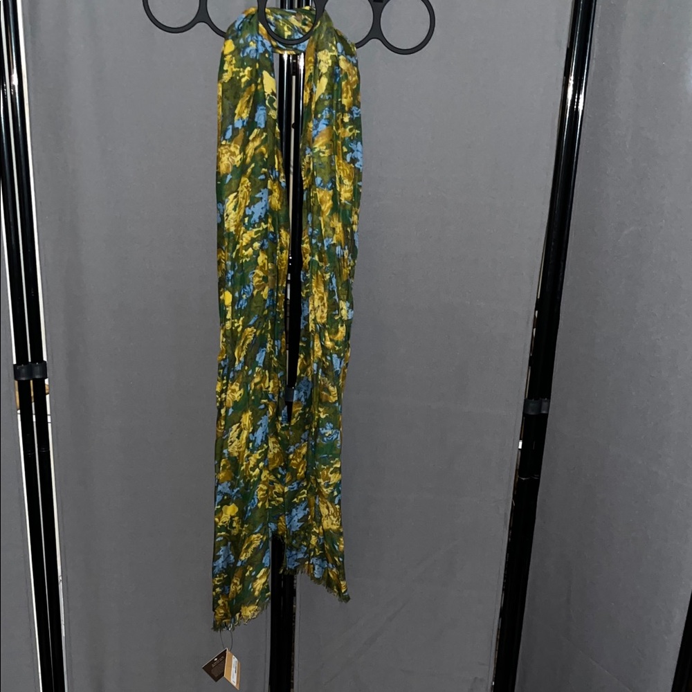 Patricia Nash Green and Blue Floral Scarf